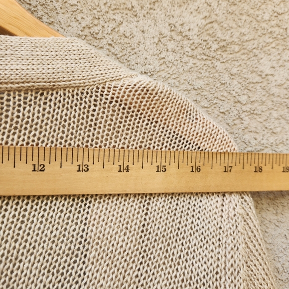 CHICO'S Women's Cardigan Beige Extra Large Linen Loose Knit Minimalist - Picture 6 of 8